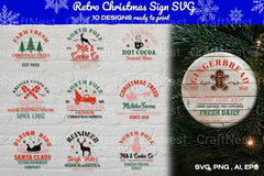Retro Christmas Sign SVG Bundle - CraftNest - Digital Crafting and Art