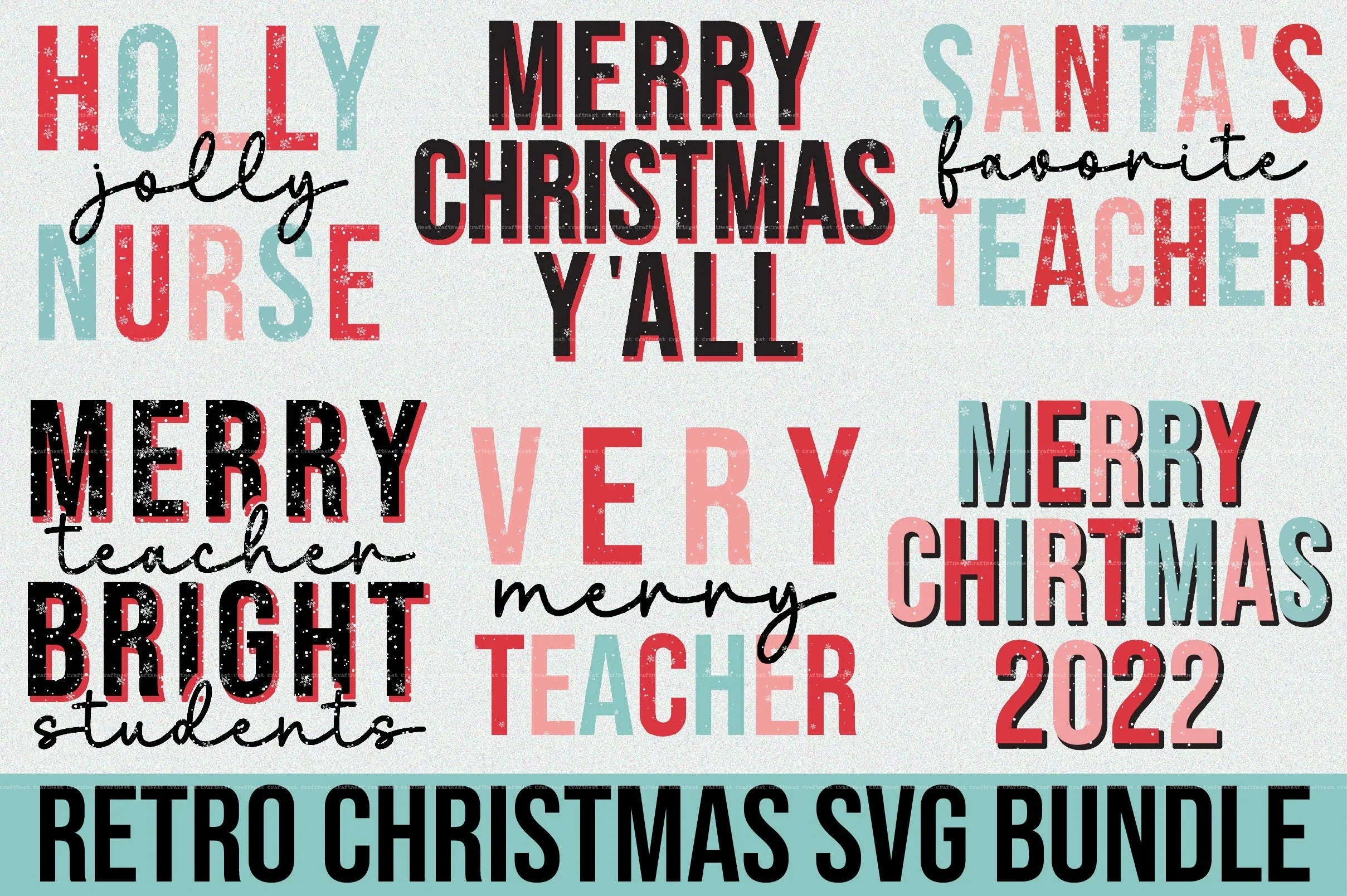 Retro Christmas SVG Bundle