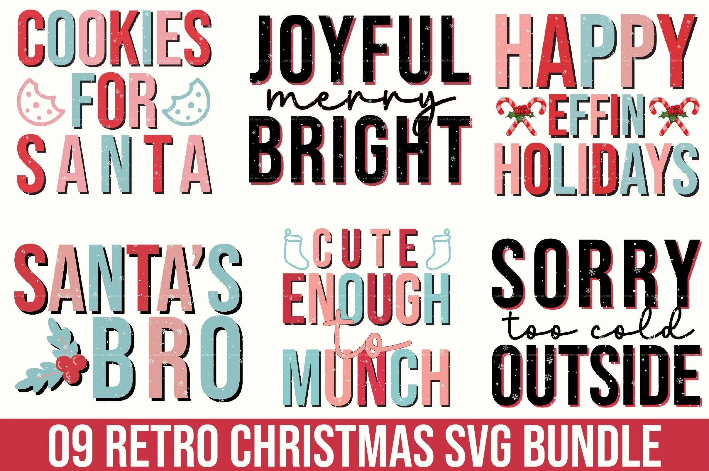 Retro Christmas SVG Bundle