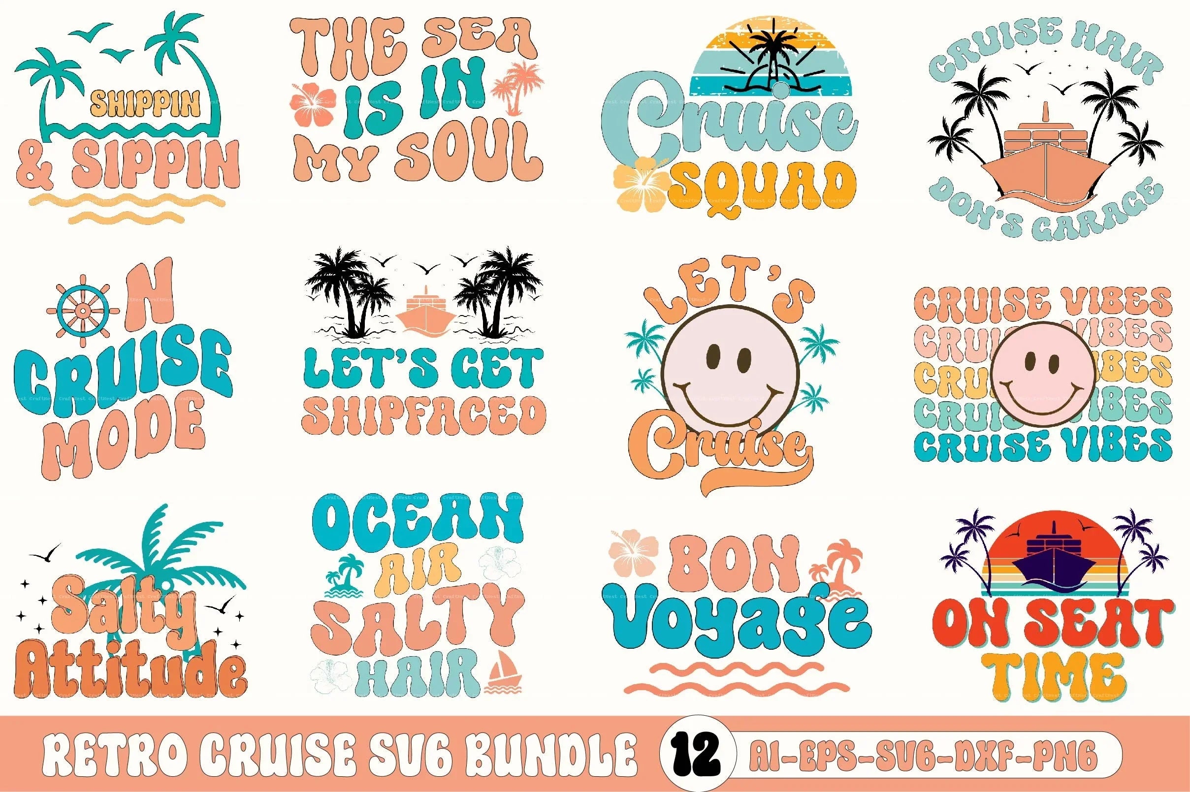 Retro Cruise SVG Bundle