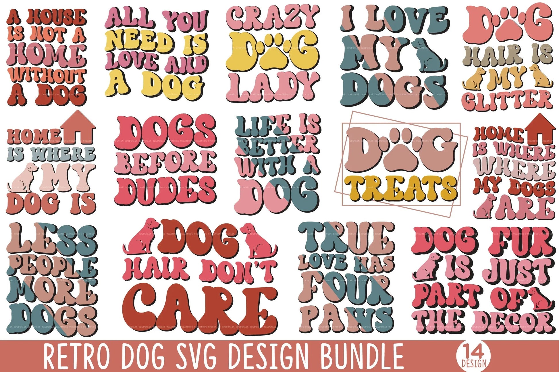 Retro Dog Design SVG Bundle - CraftNest - Digital Crafting and Art