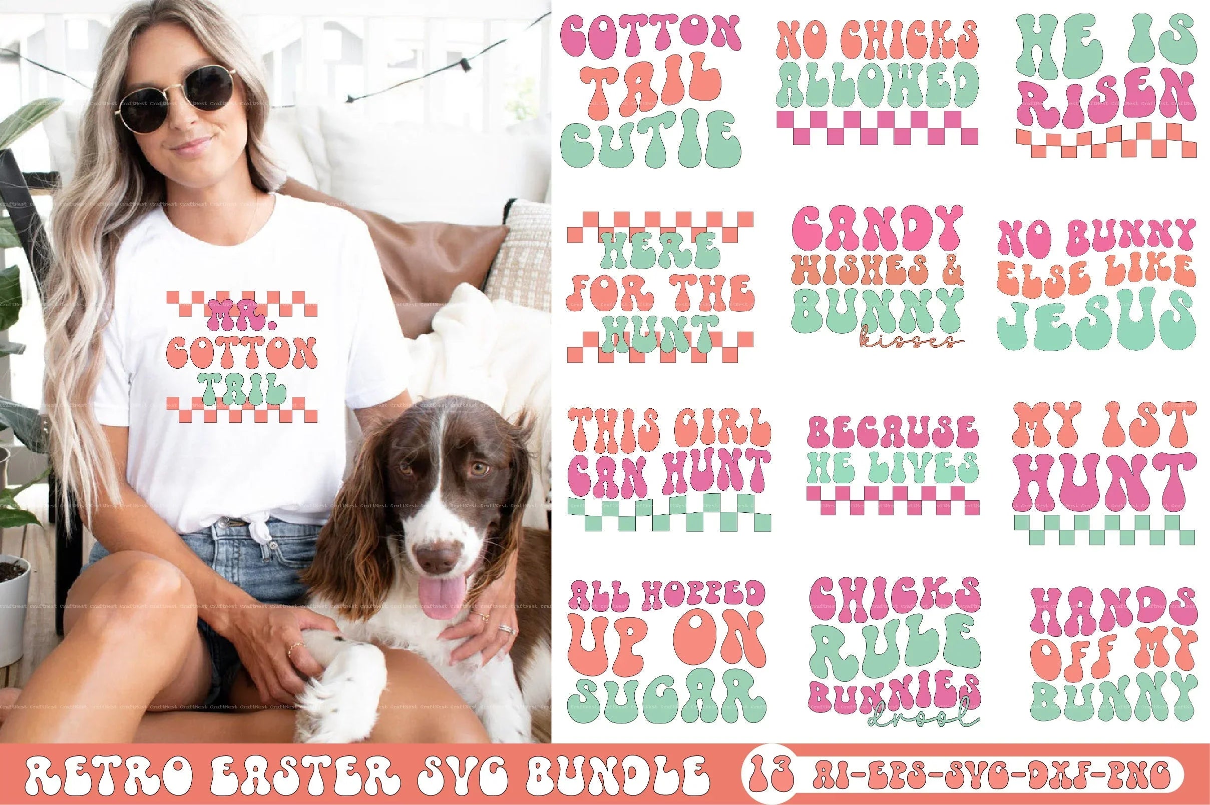 Retro Easter SVG Bundle