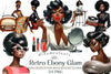 Retro Ebony Glam Clipart Bundle