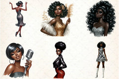 Retro Ebony Glam Clipart Bundle - CraftNest - Digital Crafting and Art