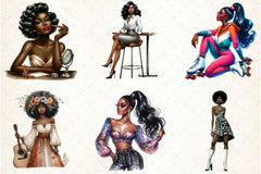 Retro Ebony Glam Clipart Bundle - CraftNest - Digital Crafting and Art