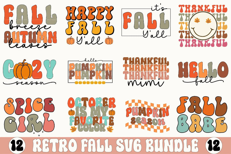 Retro Fall SVG Bundle 1 - CraftNest - Digital Crafting and Art