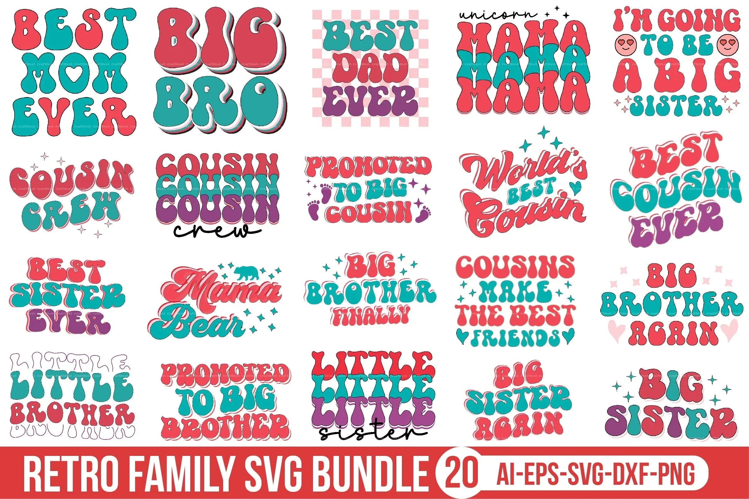Retro Family SVG Bundle