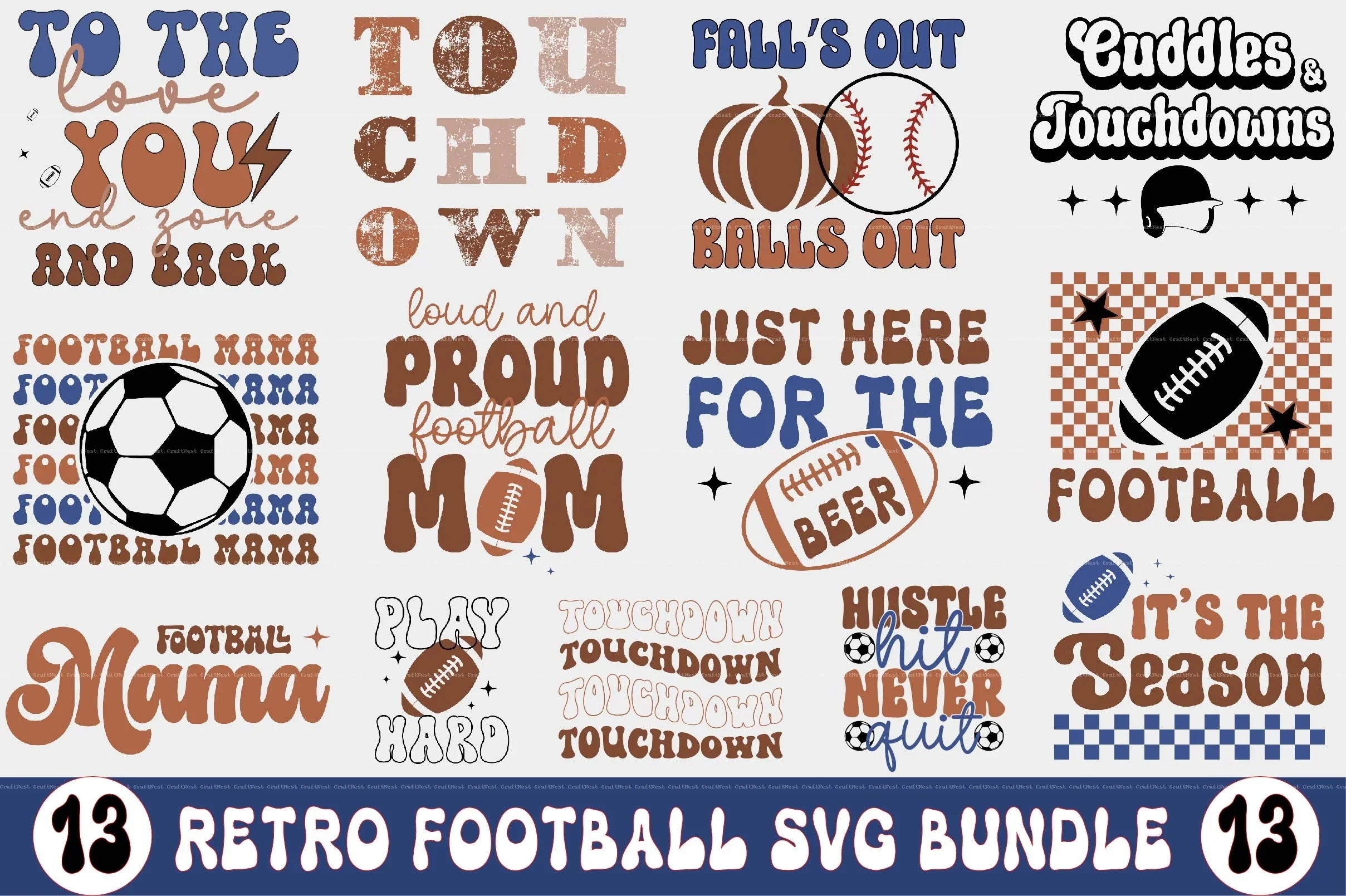 Retro Football SVG Bundle