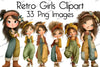 Retro Girls Clipart Bundle