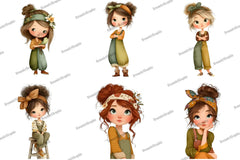 Retro Girls Clipart Bundle - CraftNest - Digital Crafting and Art
