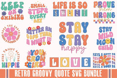 Retro Groovy Quote SVG Bundle - CraftNest - Digital Crafting and Art