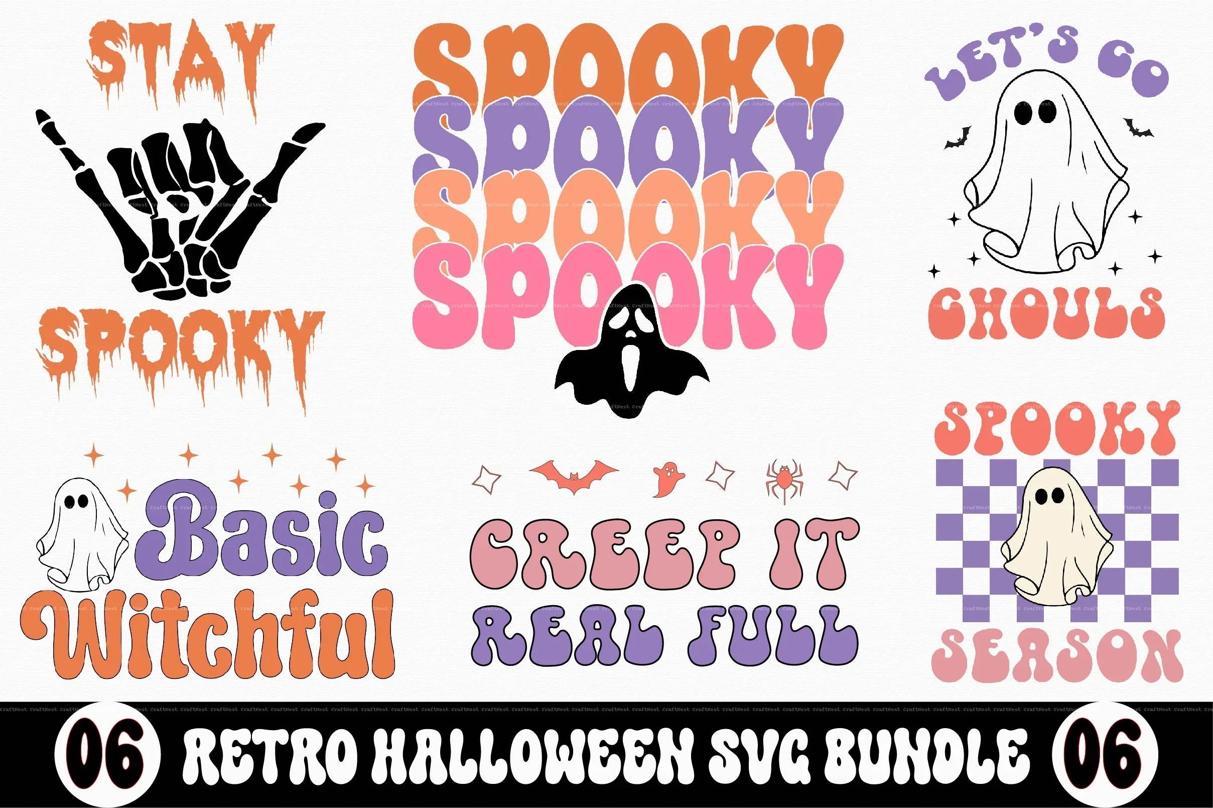 Retro Halloween SVG Bundle