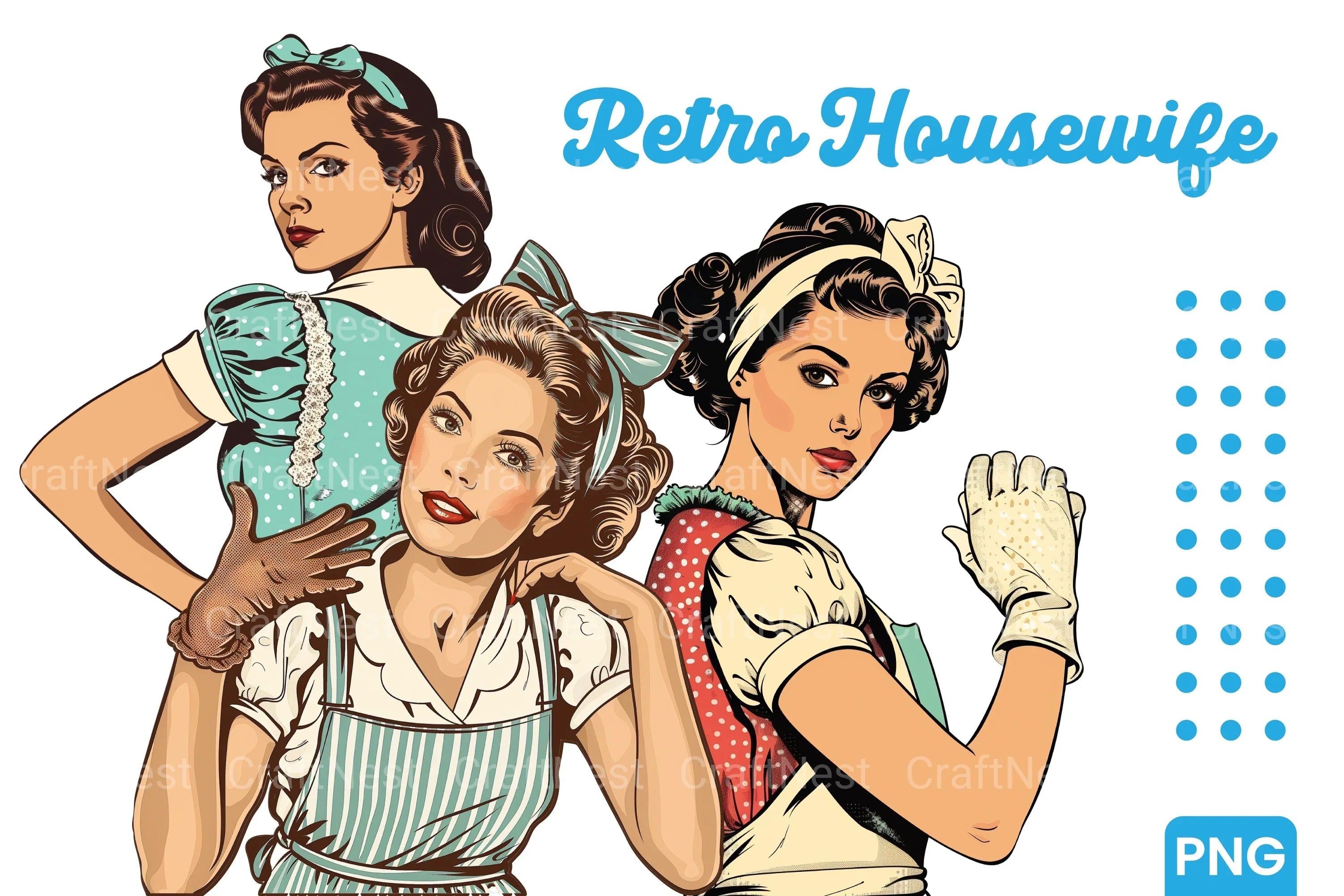 Retro Housewife Clipart Bundle - CraftNest - Digital Crafting and Art