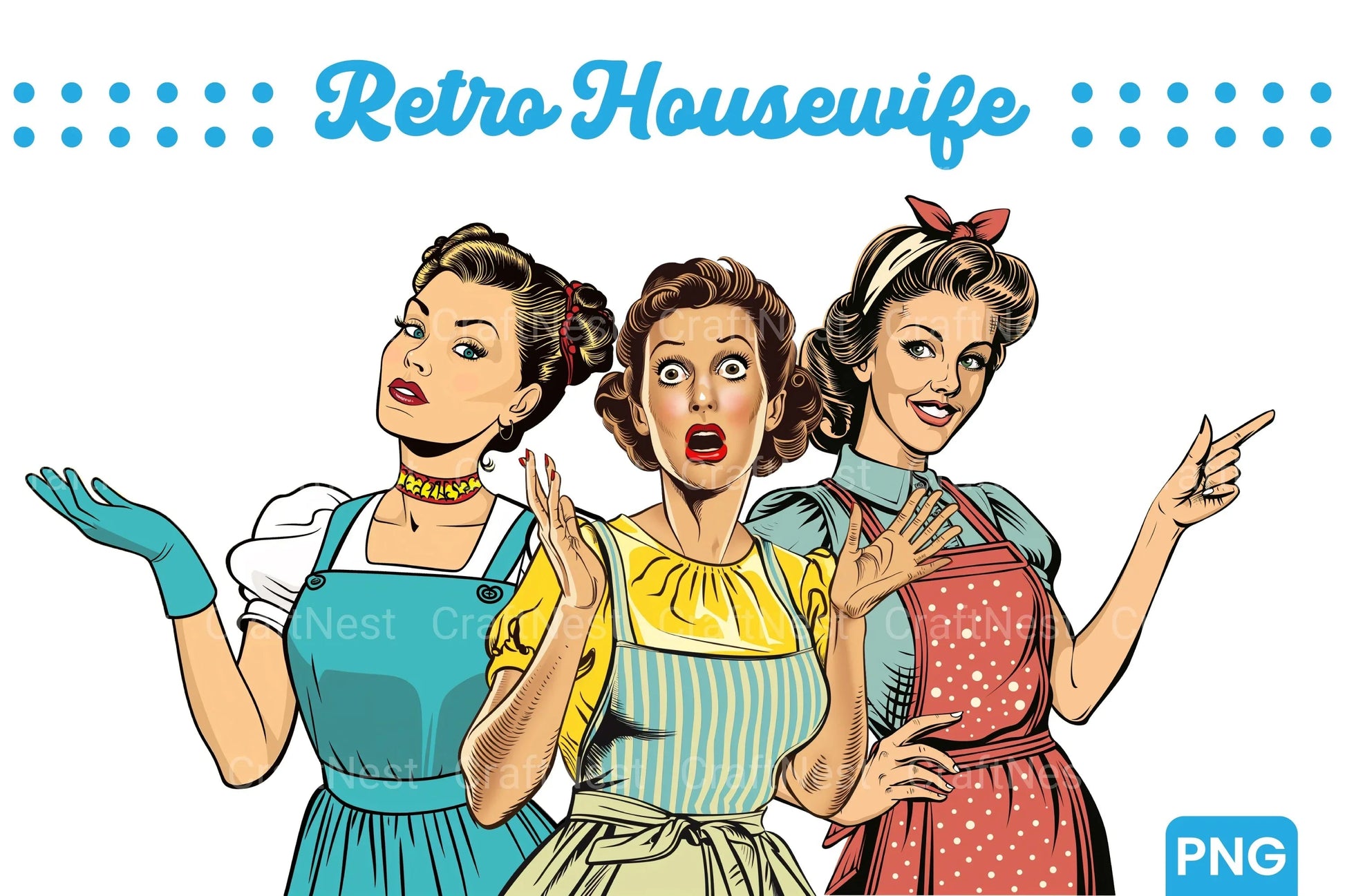 Retro Housewife Clipart Bundle - CraftNest - Digital Crafting and Art