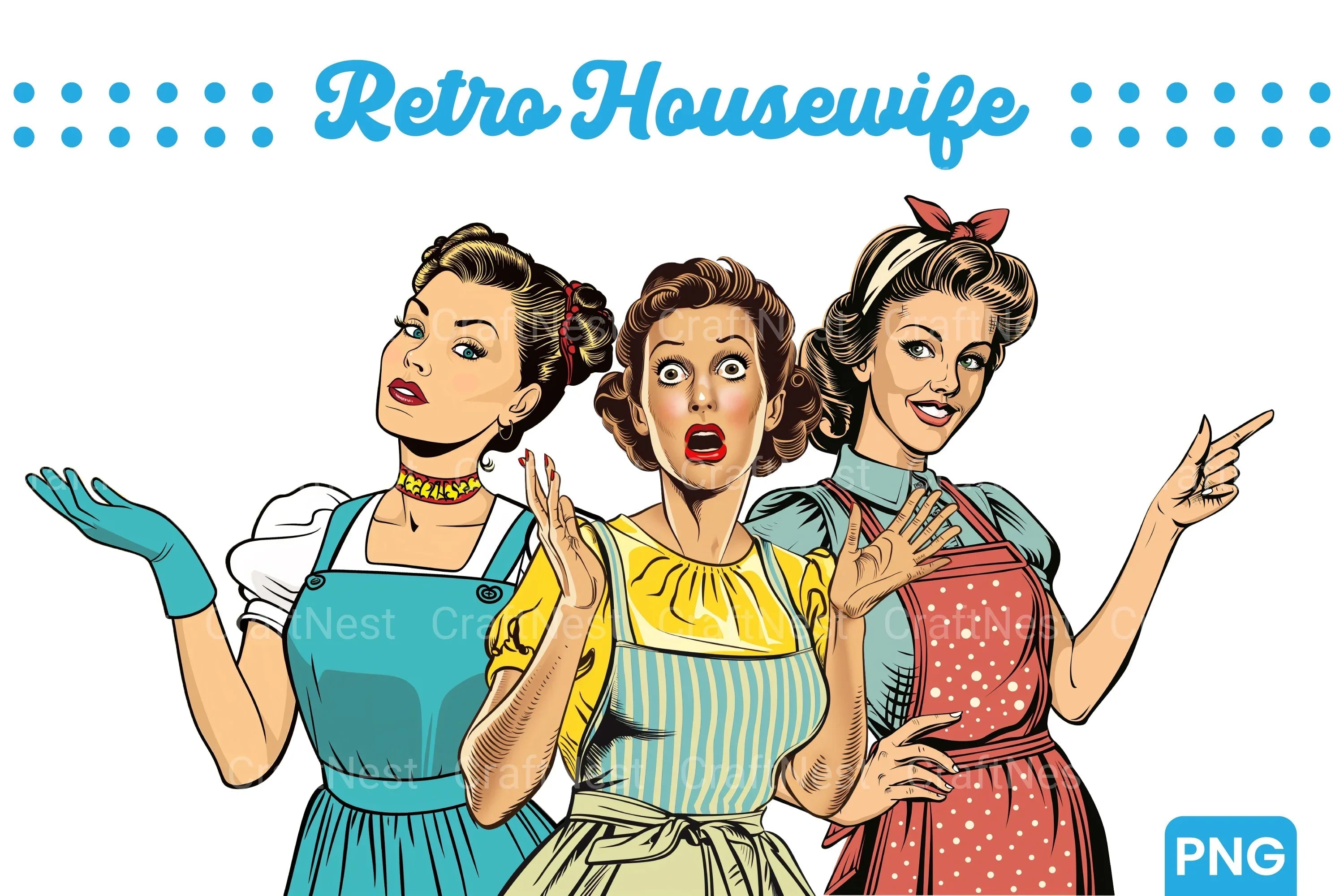 Retro Housewife Clipart Bundle - CraftNest - Digital Crafting and Art