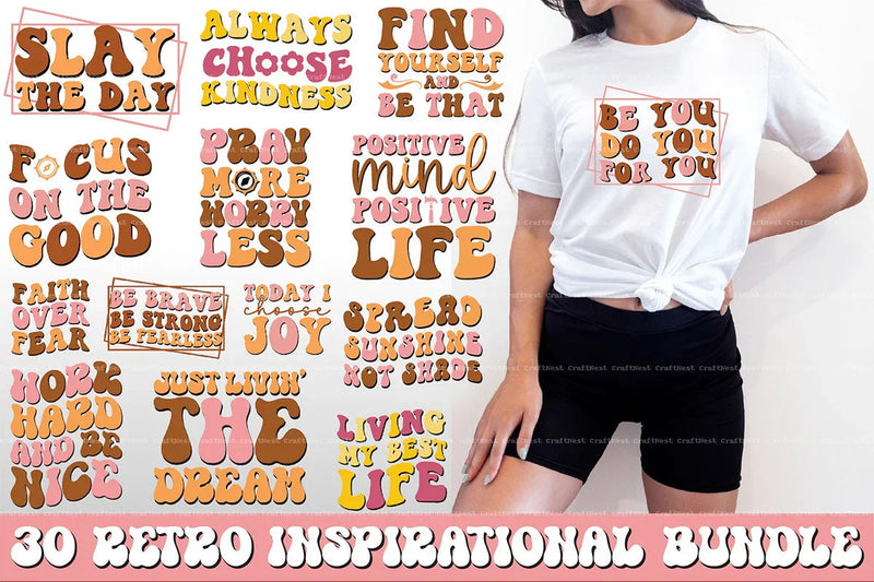 Retro Inspirational Quotes SVG Bundle 99 - CraftNest - Digital Crafting and Art