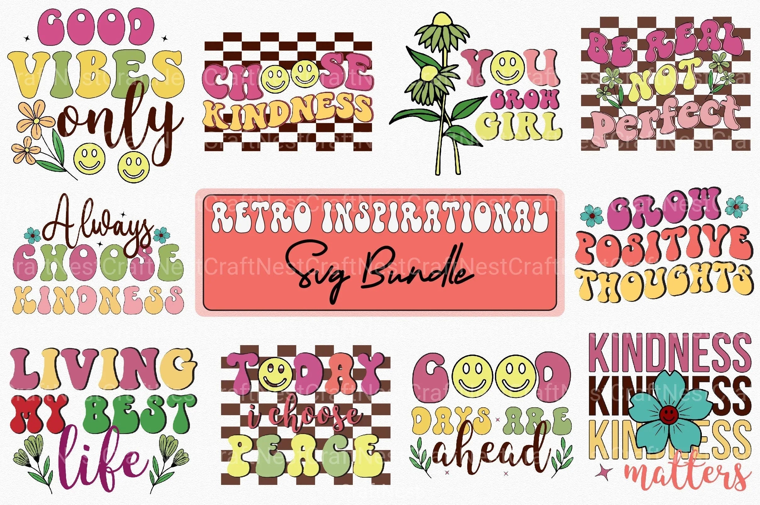 Retro Inspirational Bundle - CraftNest - Digital Crafting and Art