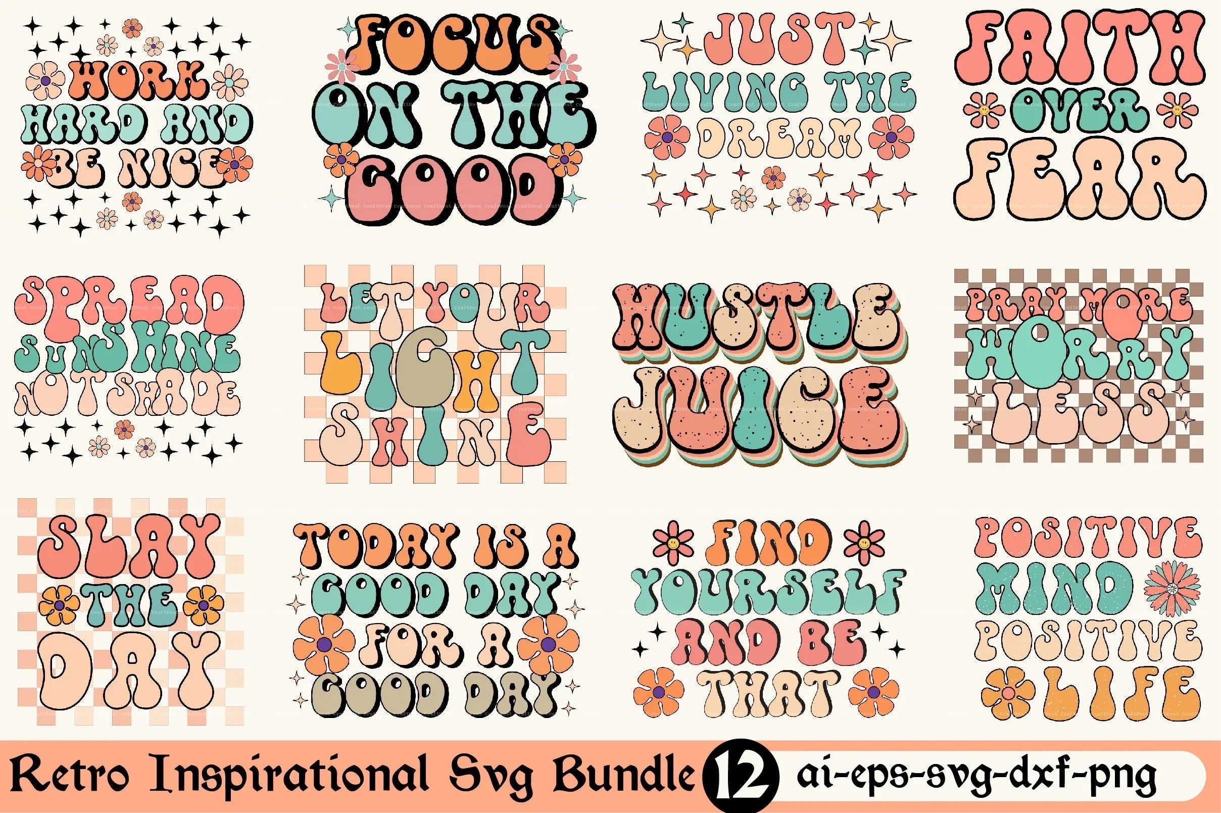 Retro Inspirational SVG Bundle