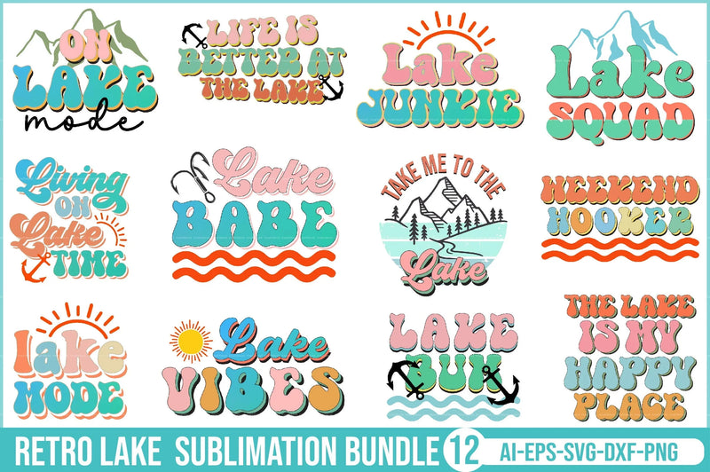 Retro Lake SVG Bundle - CraftNest - Digital Crafting and Art