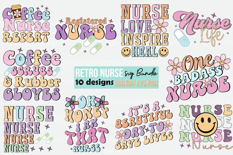 Retro Nurse Bundle - CraftNest - Digital Crafting and Art