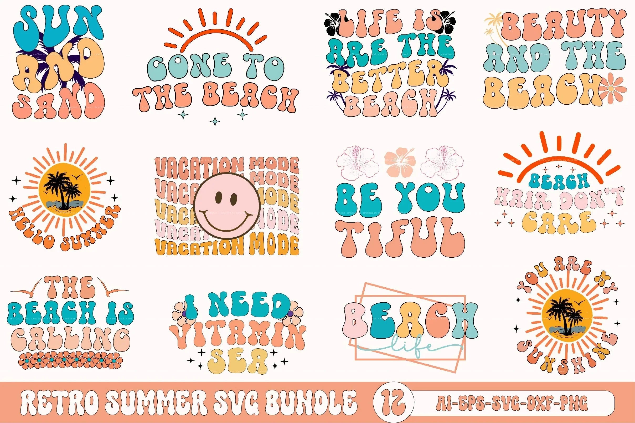 Retro Summer SVG Bundle