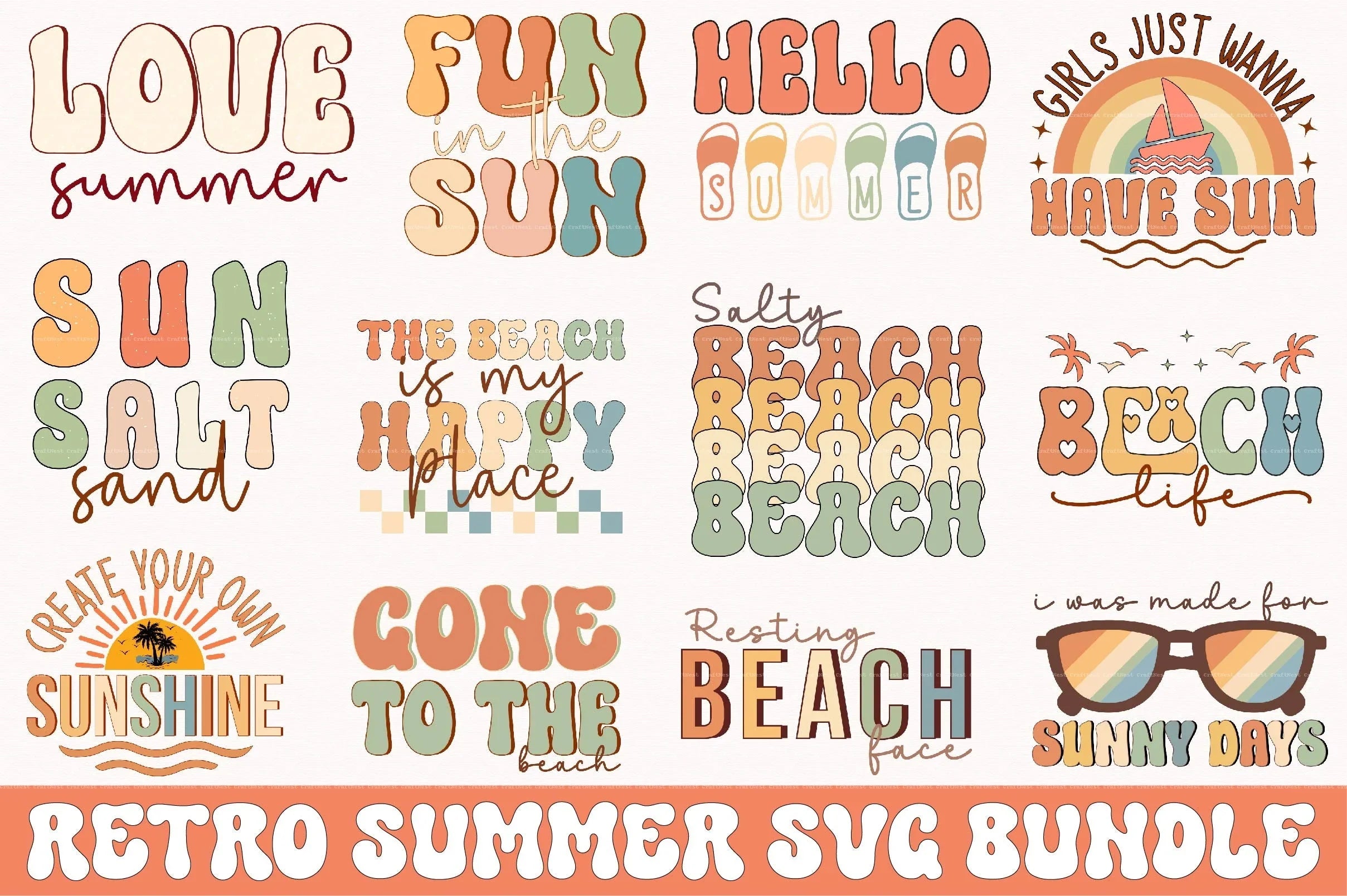 Retro Summer SVG Bundle