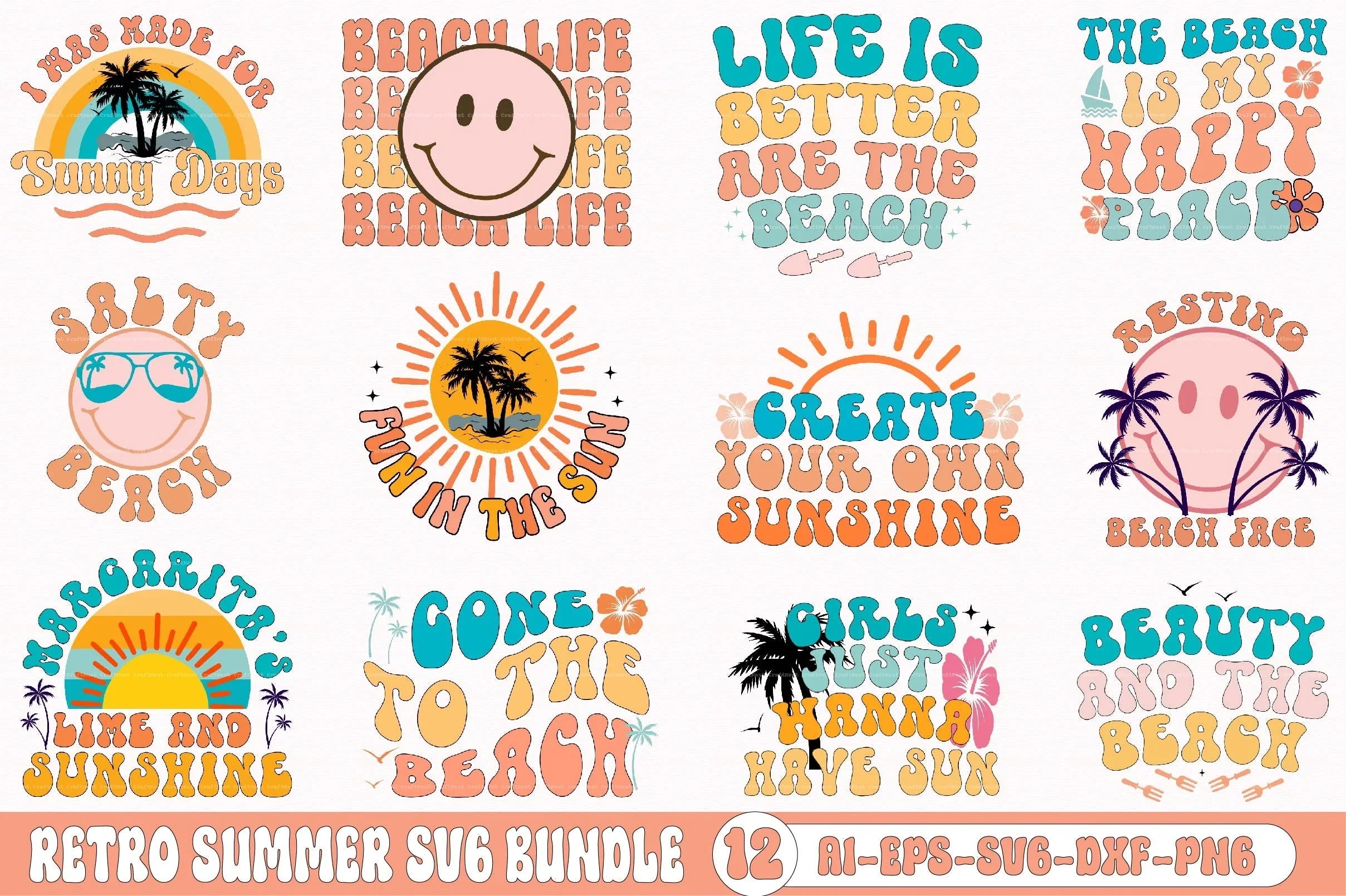 Retro Summer SVG Bundle