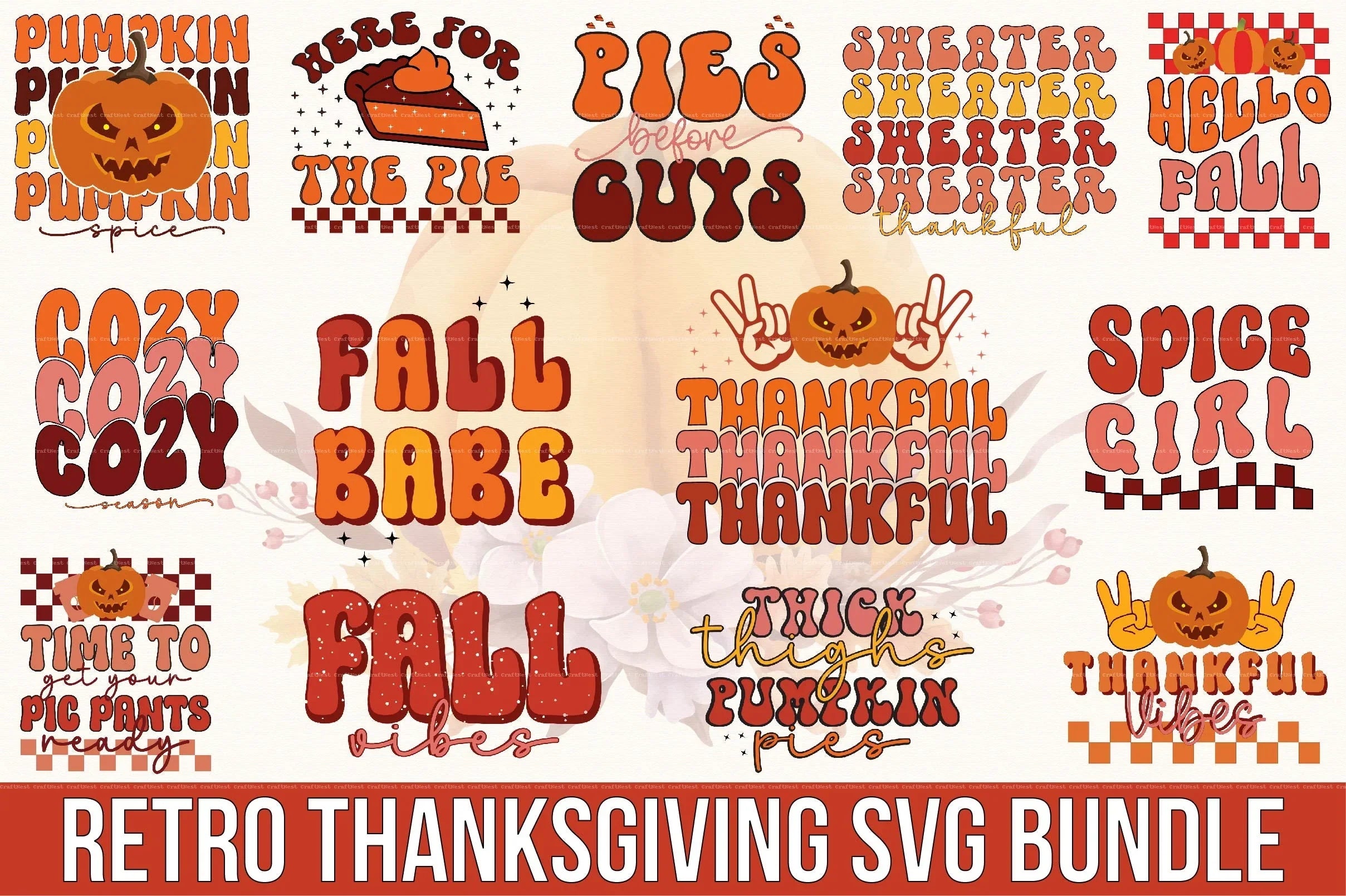 Retro Thanksgiving SVG Bundle