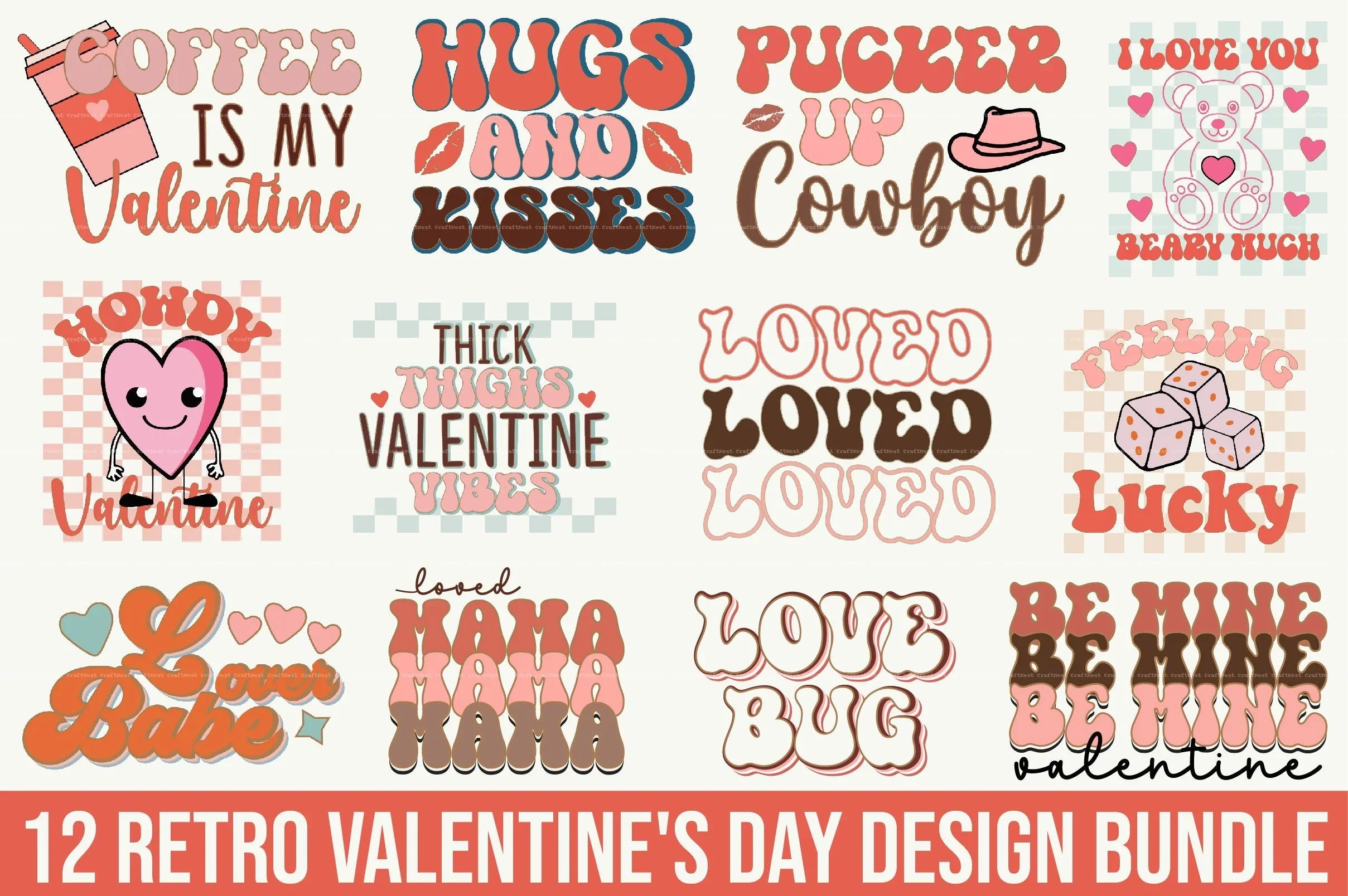 Retro Valentine's Day SVG Bundle
