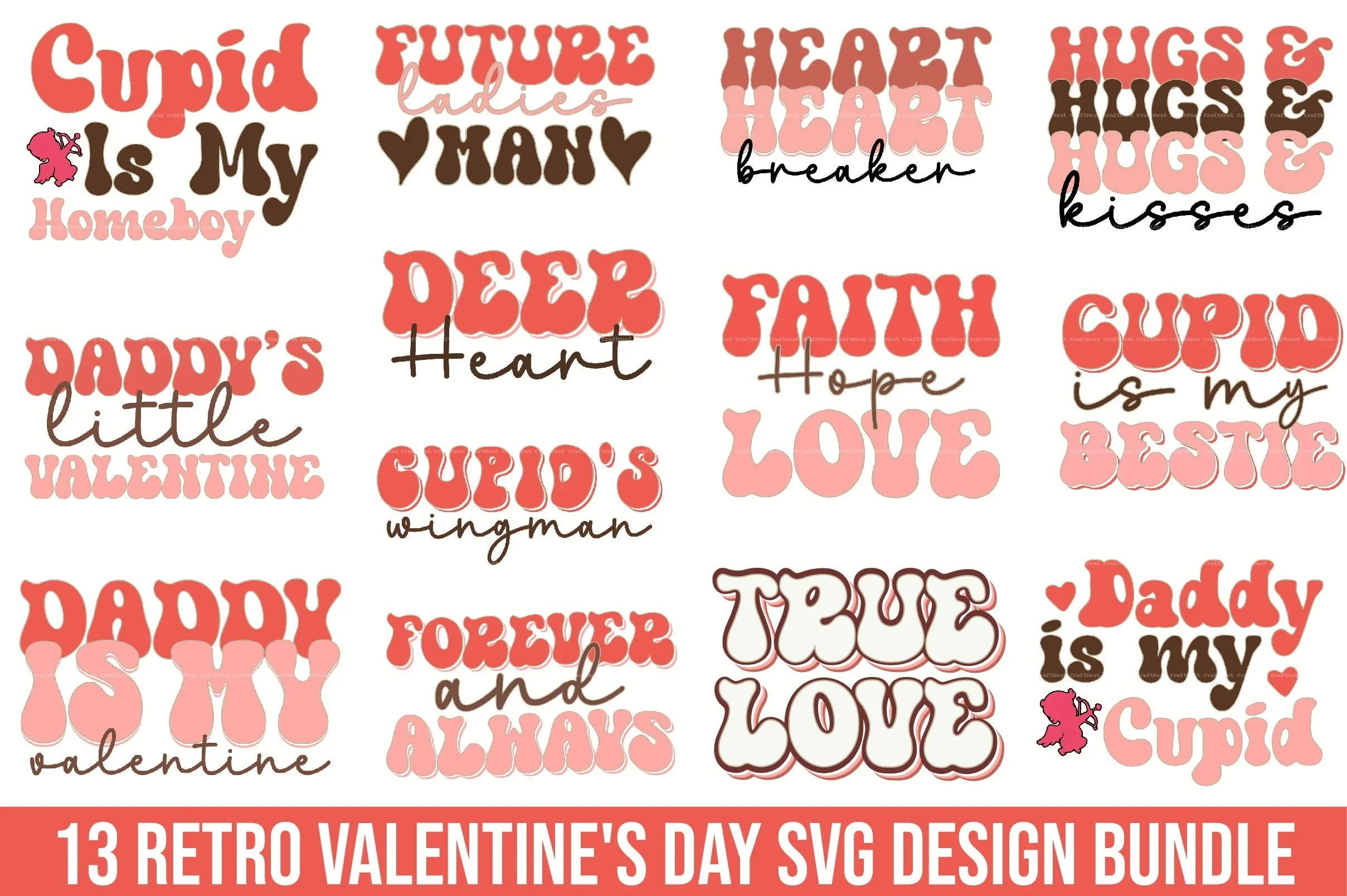 Retro Valentine's Day SVG Bundle