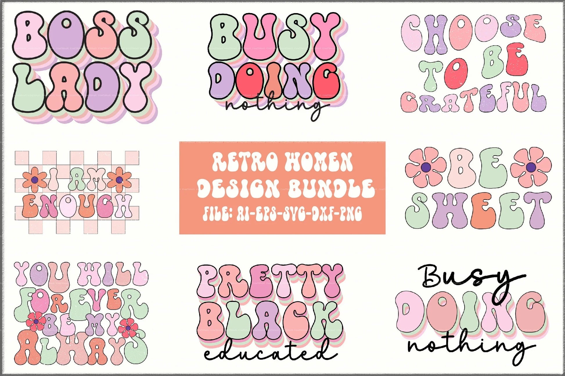 Retro Women Design SVG Bundle - CraftNest - Digital Crafting and Art
