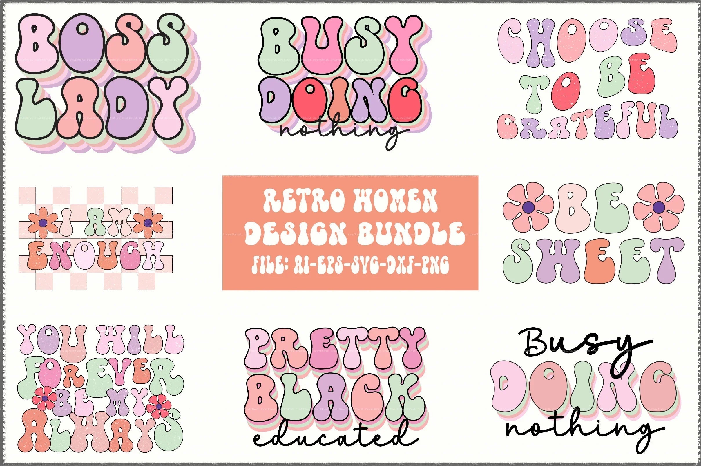 Retro Women Design SVG Bundle - CraftNest - Digital Crafting and Art