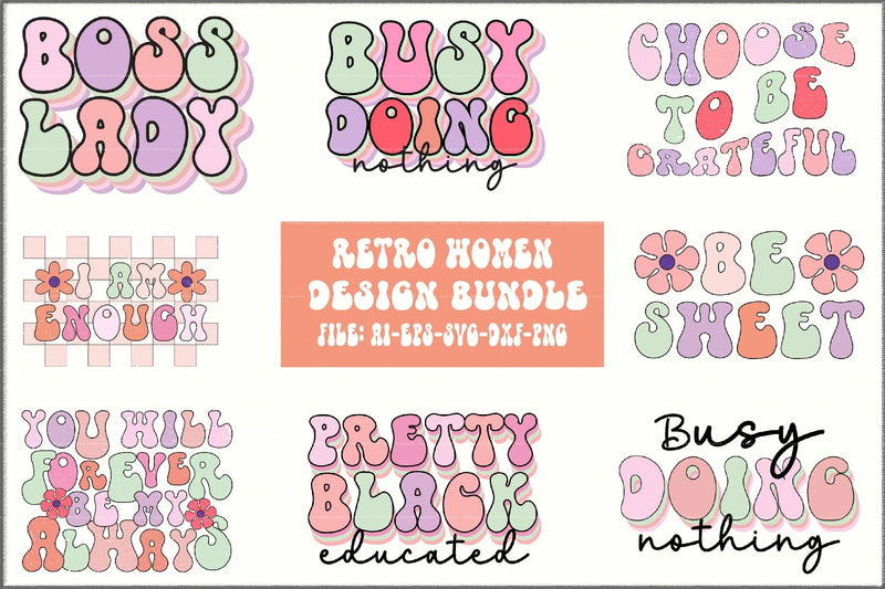 Retro Women Design SVG Bundle - CraftNest - Digital Crafting and Art