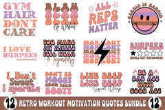 Retro Workout Motivation Quotes SVG Bundle - CraftNest - Digital Crafting and Art