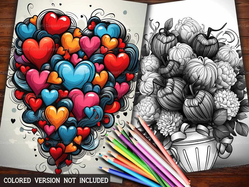 Retro 80s Valentines Day Coloring Books - CraftNest