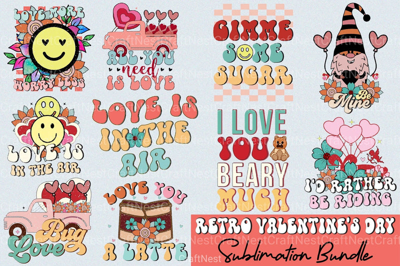 Retro Valentine's Day Clipart Bundle 2 - CraftNest - Digital Crafting and Art