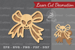 Ribbon Skull Laser Cut Decoration Clipart Bundle - CraftNest - Digital Crafting and Art