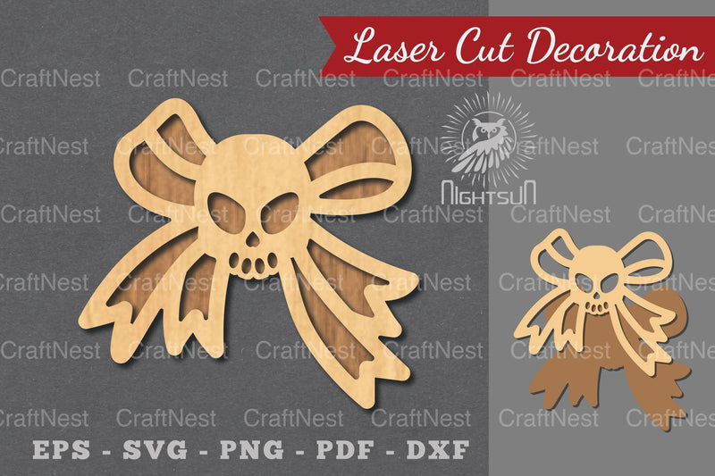 Ribbon Skull Laser Cut Decoration Clipart Bundle - CraftNest - Digital Crafting and Art