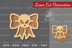 Ribbon Skull Laser Cut Decoration Clipart Bundle - CraftNest - Digital Crafting and Art