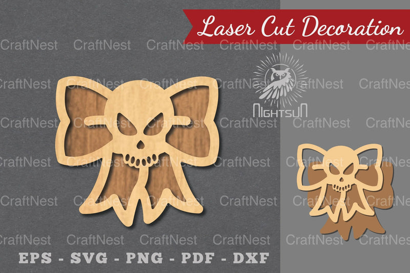 Ribbon Skull Laser Cut Decoration Clipart Bundle - CraftNest - Digital Crafting and Art