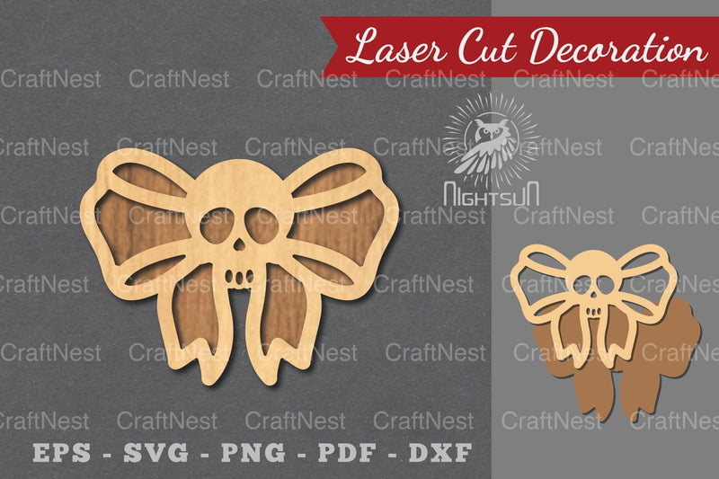 Ribbon Skull Laser Cut Decoration Clipart Bundle - CraftNest - Digital Crafting and Art