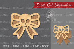 Ribbon Skull Laser Cut Decoration Clipart Bundle - CraftNest - Digital Crafting and Art