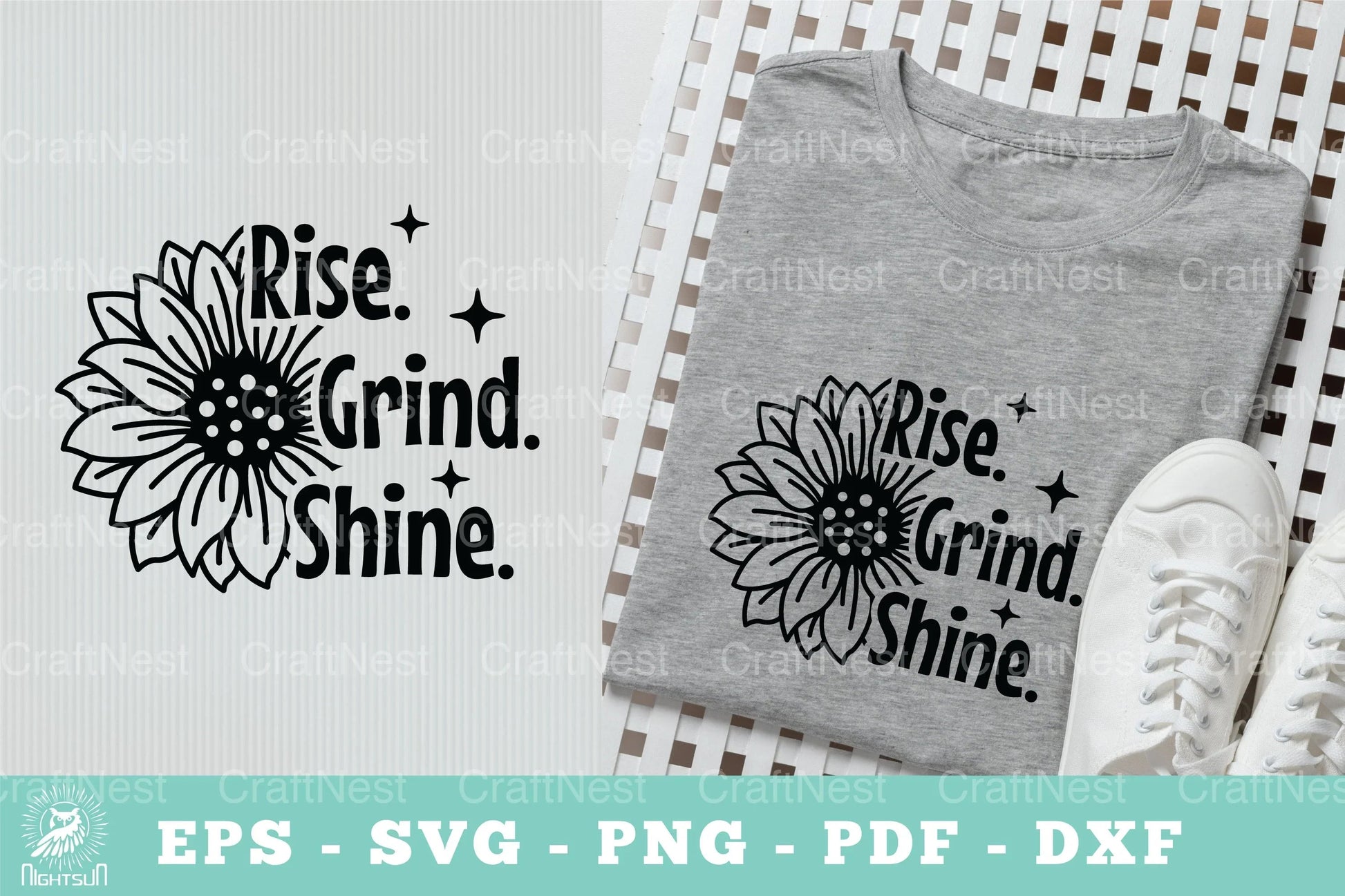 Rise Grind Shine Motivational SVG Bundle - CraftNest - Digital Crafting and Art