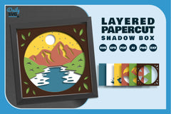 River and Mountain Papercut SVG Bundle 1 - CraftNest - Digital Crafting and Art