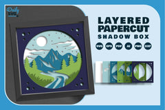 River and Mountain Papercut SVG Bundle - CraftNest - Digital Crafting and Art
