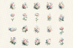 Romantic Pastel Floral Clipart Bundle - CraftNest - Digital Crafting and Art