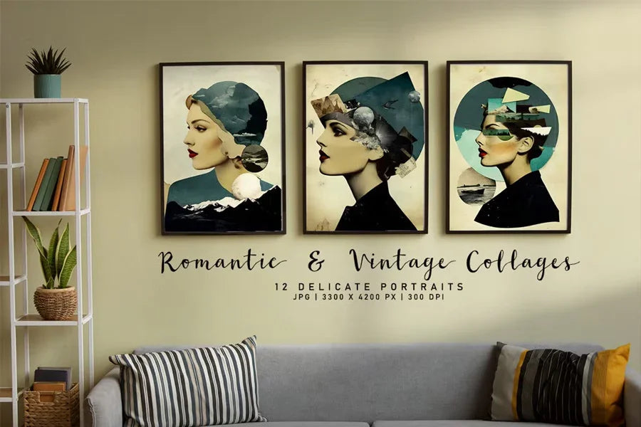 Romantic Vintage Collages - Wall Art - CraftNest - Digital Crafting and Art