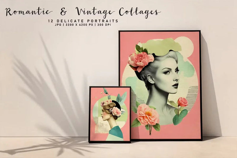 Romantic Vintage Collages - Wall Art - CraftNest - Digital Crafting and Art