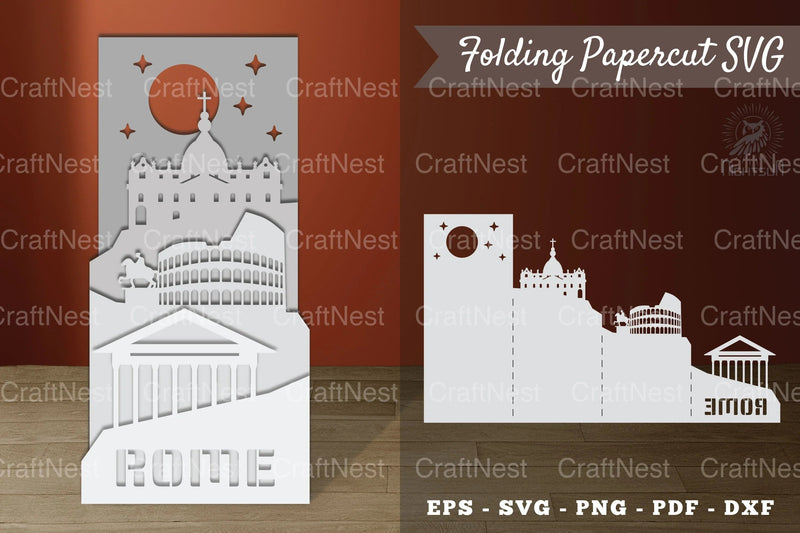 Rome City Papercut SVG Bundle - CraftNest - Digital Crafting and Art