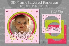Rose Flower 3D Frame Clipart Bundle - CraftNest - Digital Crafting and Art